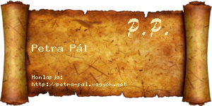 Petra Pál névjegykártya